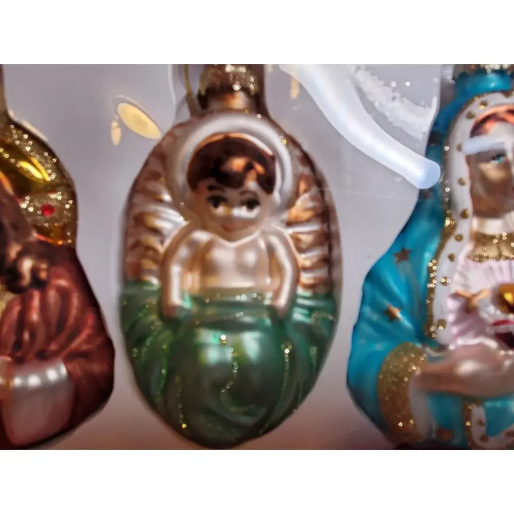 Ornament - Glass Blown Jesus and Mary